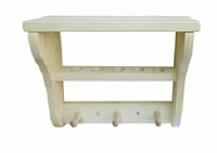 Полка универсальная 3 крючка, 5 отверстий УН-35 М липа